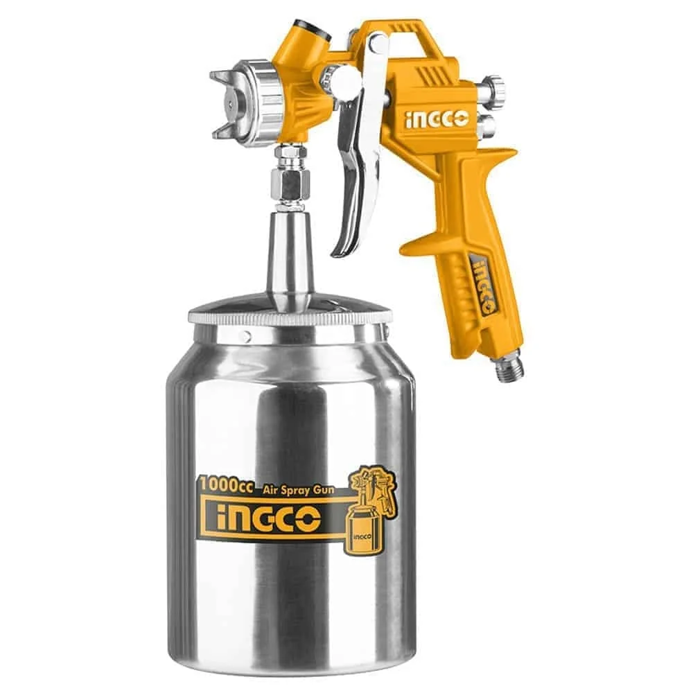 Pistol De Vopsit Cu Aer Vas Metal Jos 1000 Ml, Ingco Asg3101
