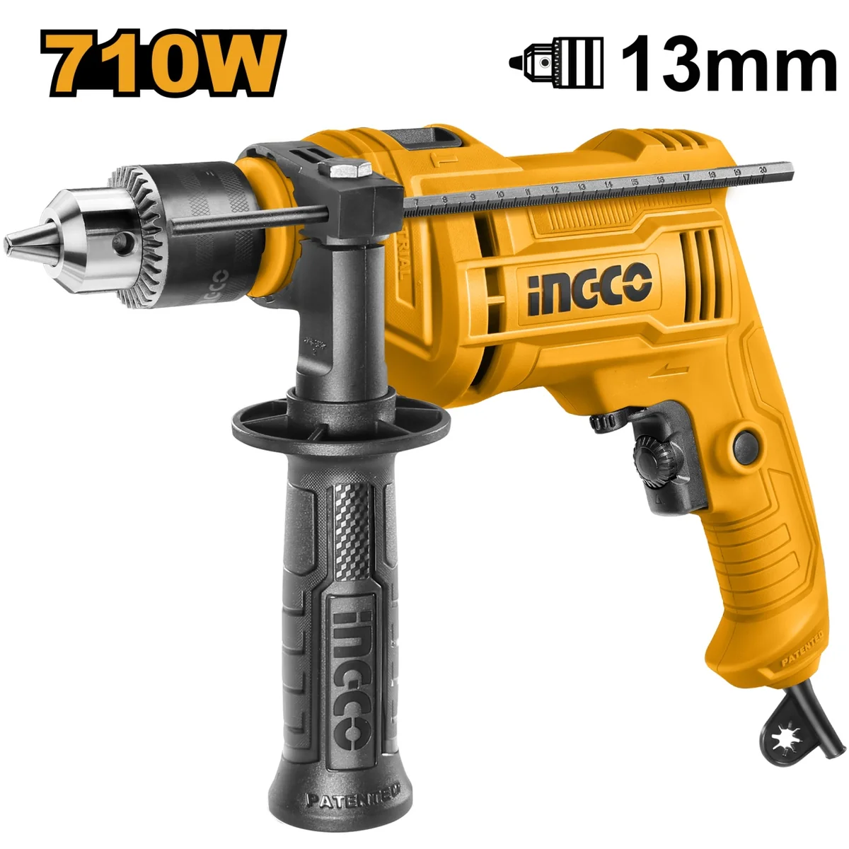 Bormașină cu Impact Ingco 710W, Mandrină cu Cheie INGCO ID7108
