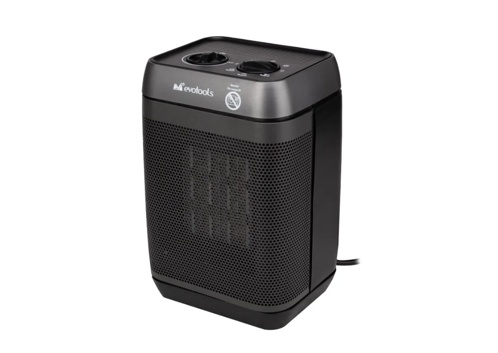 Aeroterma Electrica 1500W Rotire 90° Cu Rezistenta Ceramica, 110 m³/h, 3 Trepte, Evotools 681915