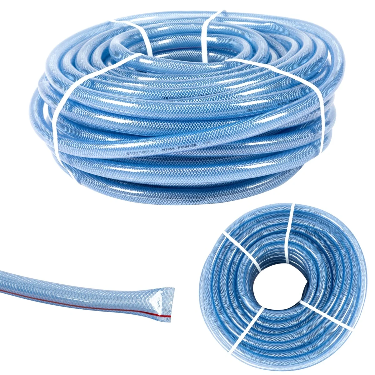 Furtun Apa PVC 1/2 Inch, 50M Transparent Cu Inserție, 12,7 Mm Pentru Grădină