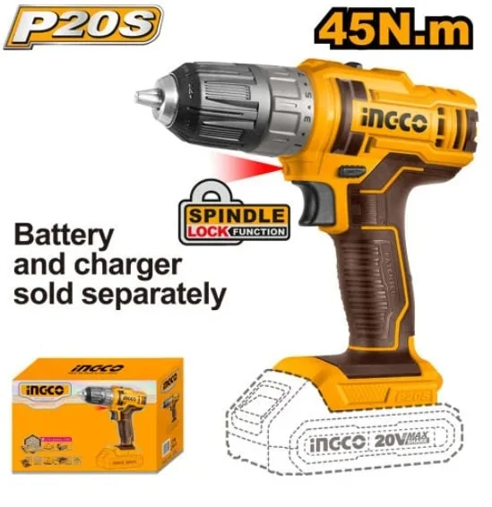 Masina De Insurubat Bormasina 45Nm, 15+1 Trepte, 1500Rpm, 20V Fara Acumulator Ingco CDLI200515