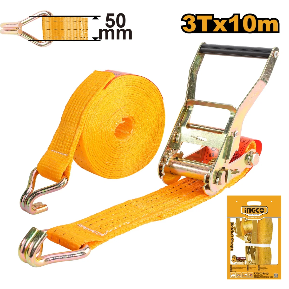 Centura Cu Clichet 10m Ingco HRSP3101