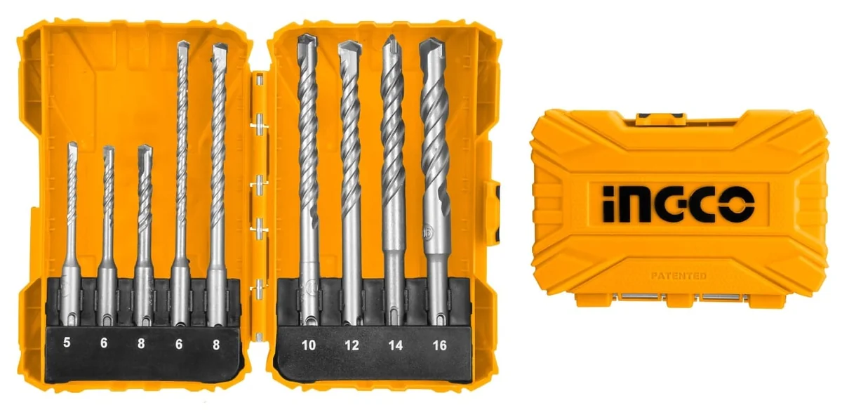 Set Burghie SDS Plus Beton 9 Pcs Ingco Akdl30901