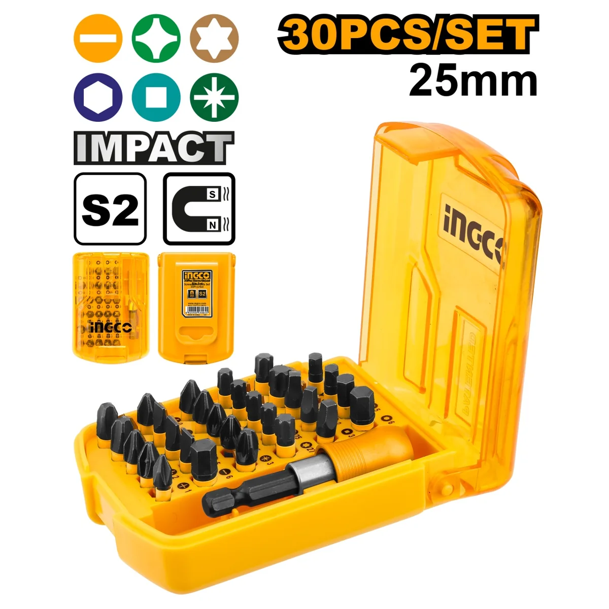 Set Biti Impact 30 Buc INGCO AKSD68303