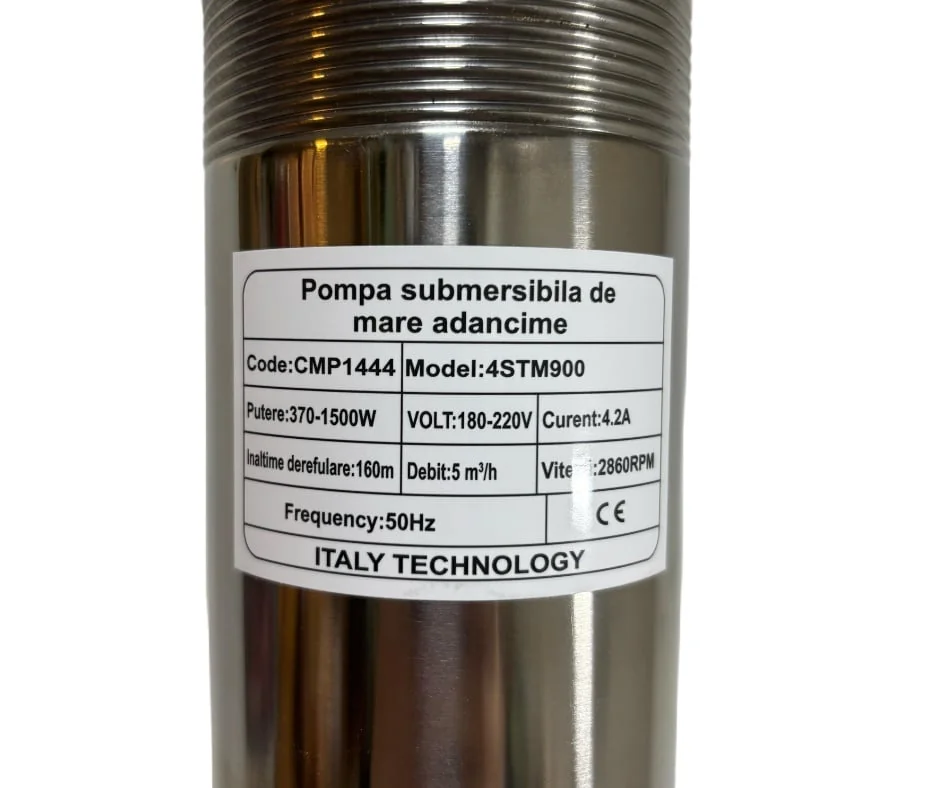 Pompa Apa Submersibila Mare Adancime, Inaltime 160M, Cablu 20M, 1500W, 100% Cupru, 5000 L/H Campion 4STM900 CMP1444