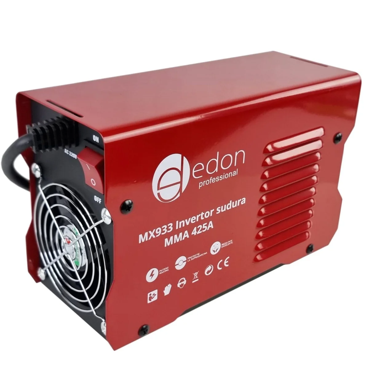 Aparat De Sudura Tip Invertor 425A, Protectie Supraincalzire, Ventilator De Racire, Anti-Stick, 1.6-5mm, IP21S, eDon Professional MX933