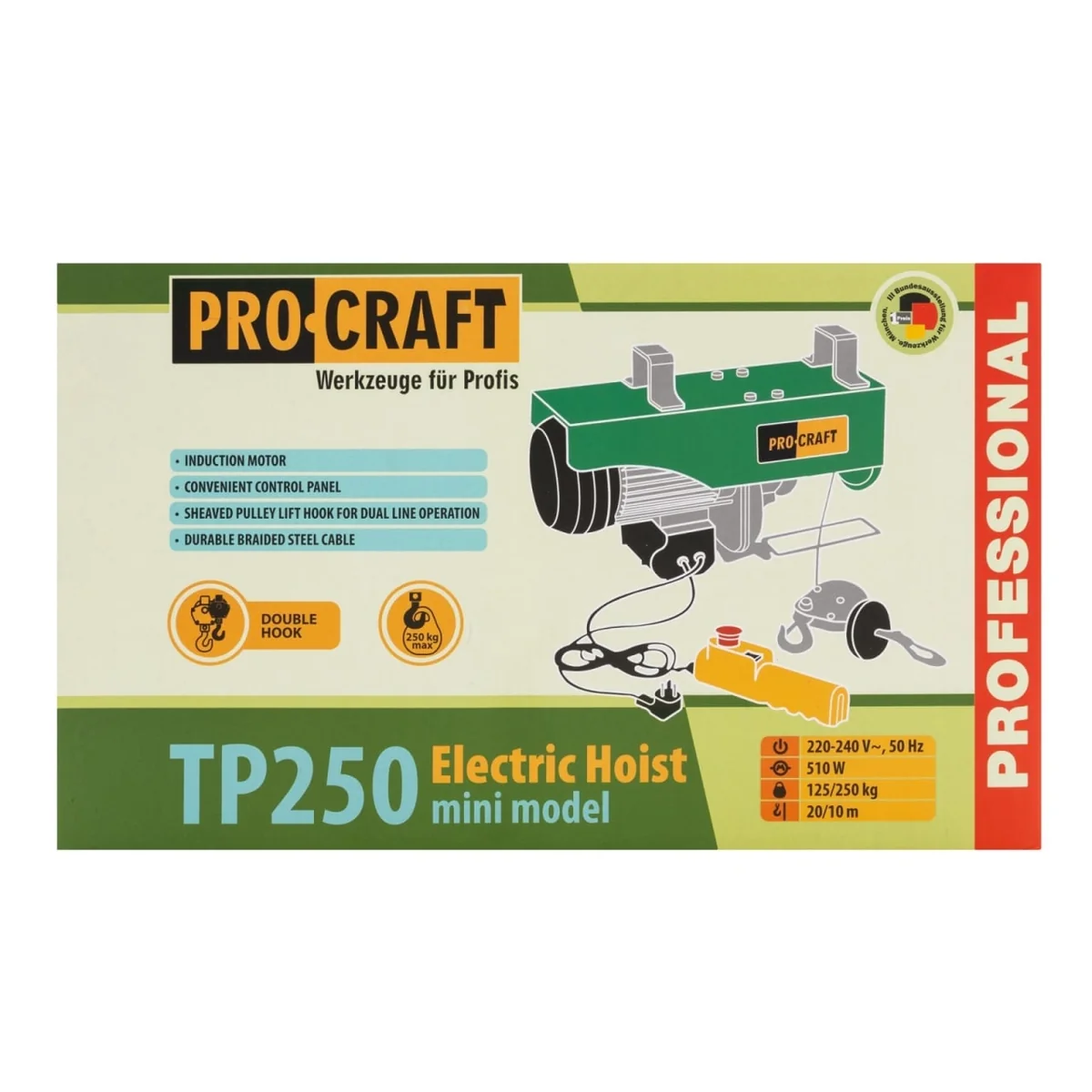 Troliu Electric Electropalan 125/250 Kg, 510 W, 12 M, Macara Electrică Procraft Tp250