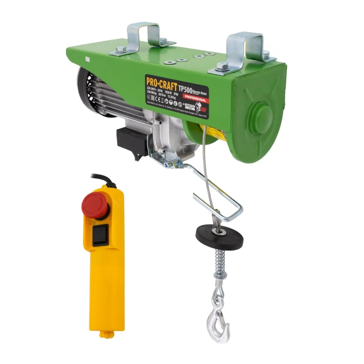 Troliu Electric Electropalan 250/500kg, 1020W, 12m, 8kg, Macara Electrică Procraft TP500