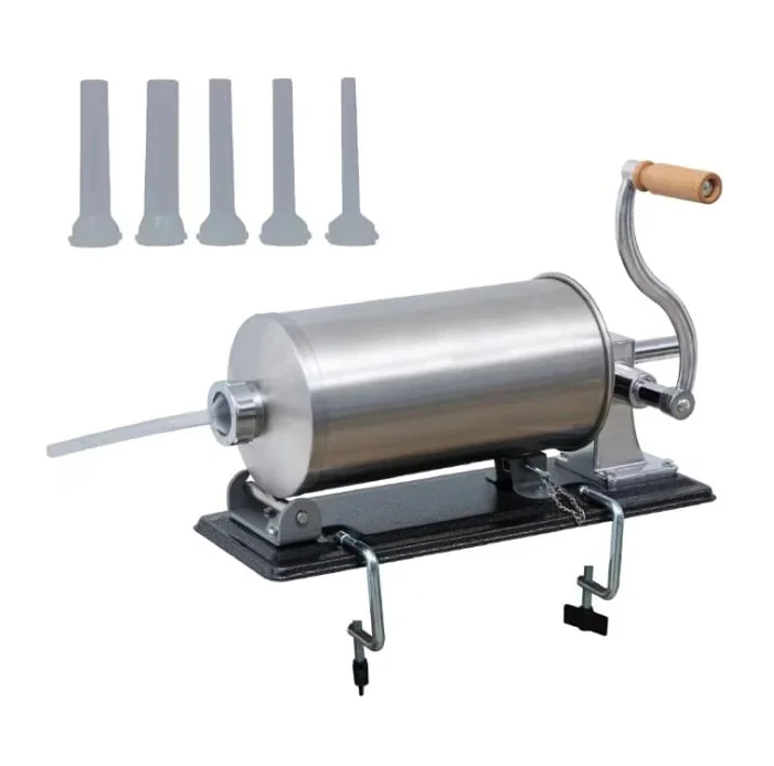 Masina De Umplut Carnati 5kg, Orizontala Profesionla Inox, Cu 5 Palnii, Sistem Airstop, Campion CMP1166