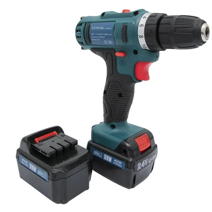 Set Bormasina Cu Percutie 24V, 45Nm, 2 Acumulatori, 21 Accesorii, Cu Trusa, Altai CMP0701 - CMP0701