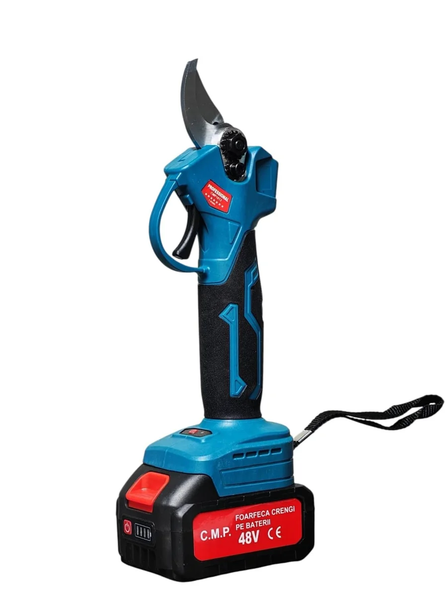 Foarfecă Electrică Cu 2 Acumulatori 48V X 8Ah Pentru Grădină, Diametru Tăiere 27Mm, Valiză, Profesional E-XPERT Original Protools CMP1612