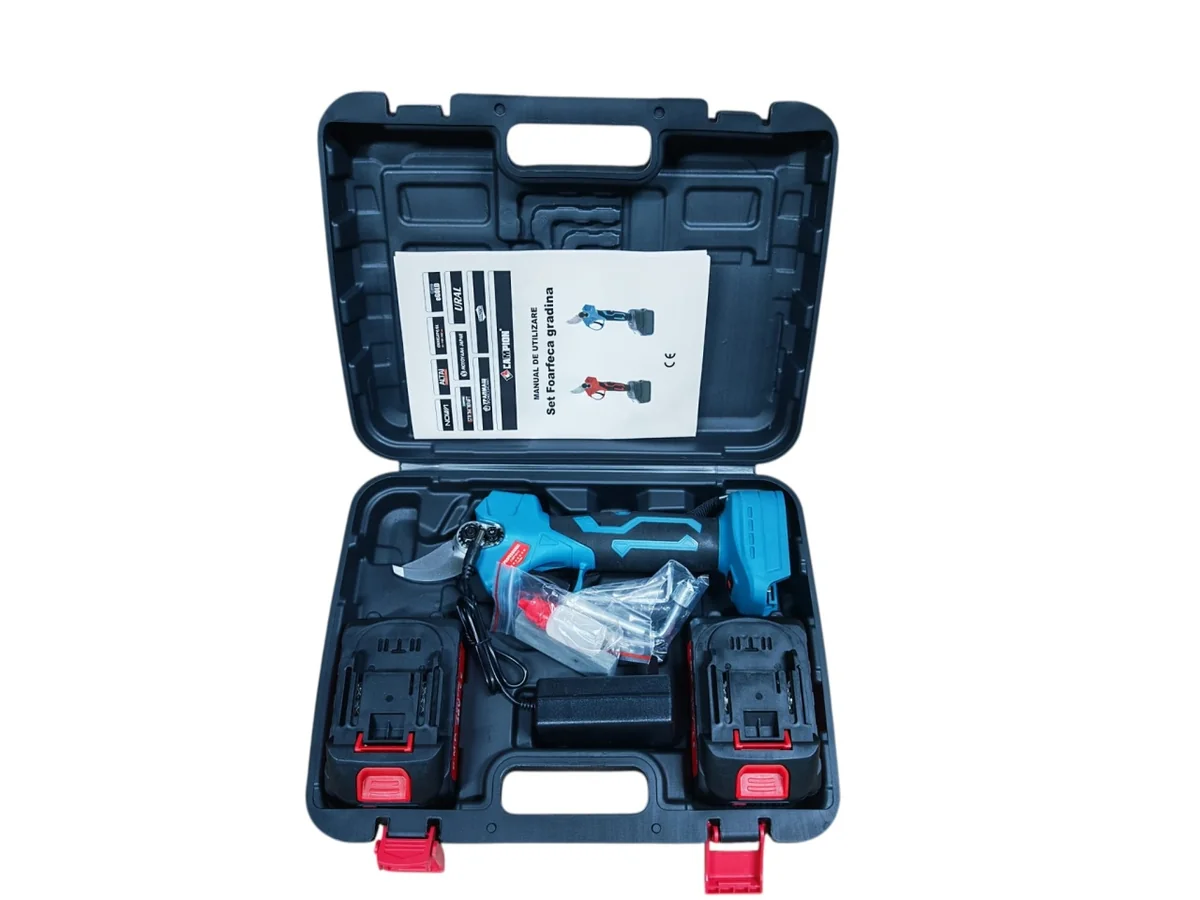 Foarfecă Electrică Cu 2 Acumulatori 48V X 8Ah Pentru Grădină, Diametru Tăiere 27Mm, Valiză, Profesional E-XPERT Original Protools CMP1612