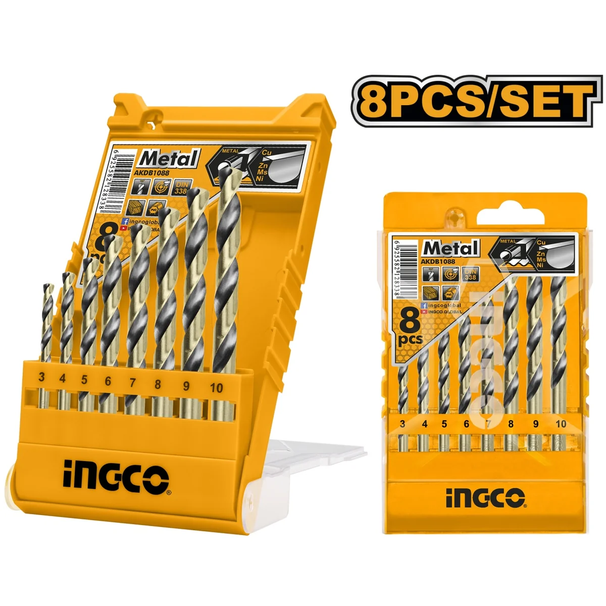 Set Burghie Hss Metal 8buc Ingco Akdb1088