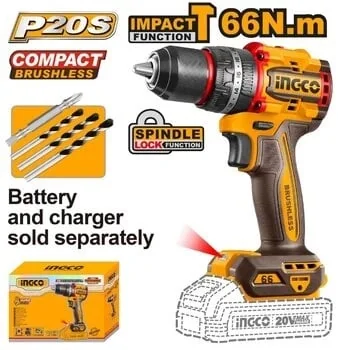 Masina De Gaurit Si Insurubat Autofiletanta 20V, Brushless, 96Nm, Fara Acumulator – INGCO CIDLI209681