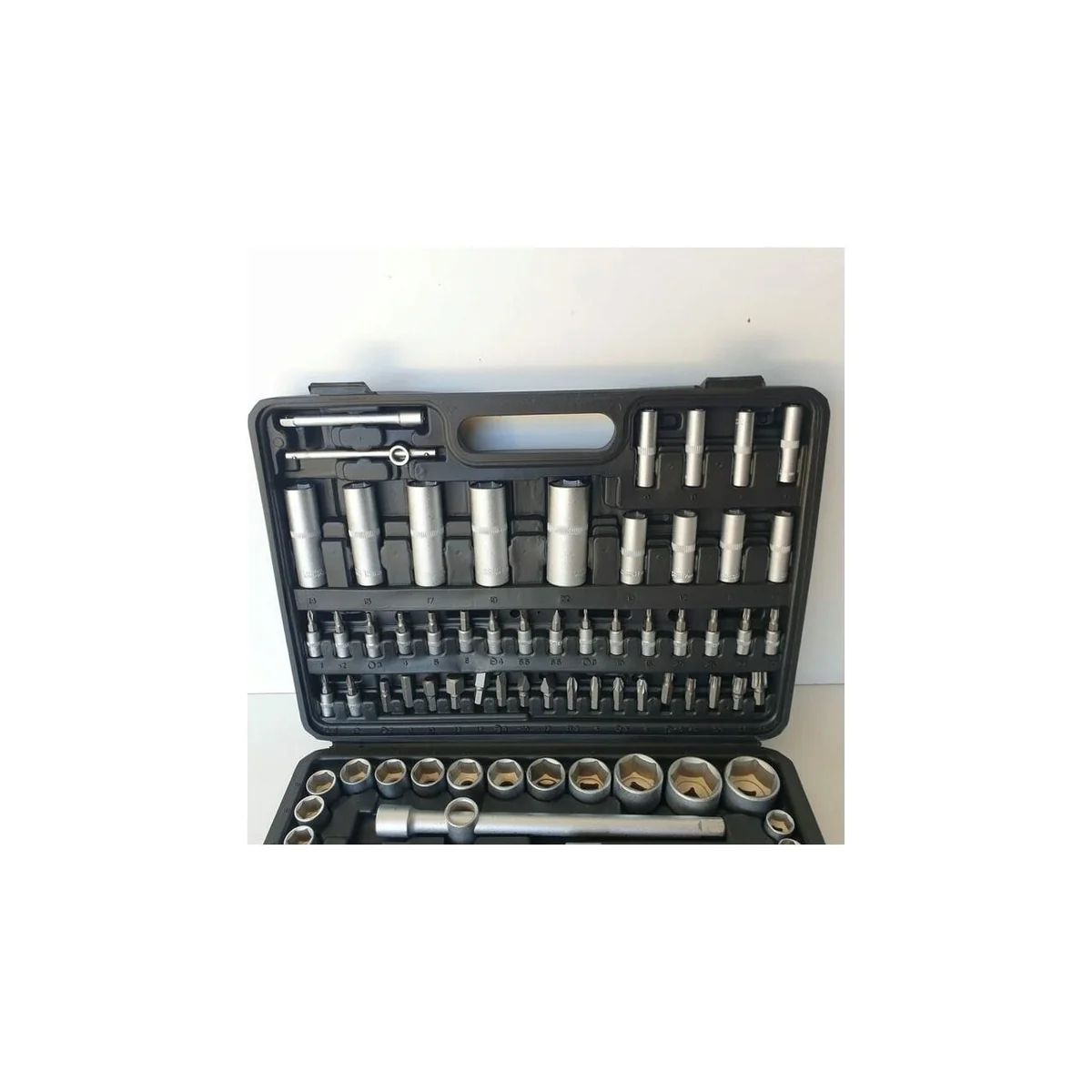 Set Trusa Chei 108 Piese Tubulare 1/4" Si 1/2", Biti, Prelungitoare, Crom-Vanadiu, Campion CMP1647