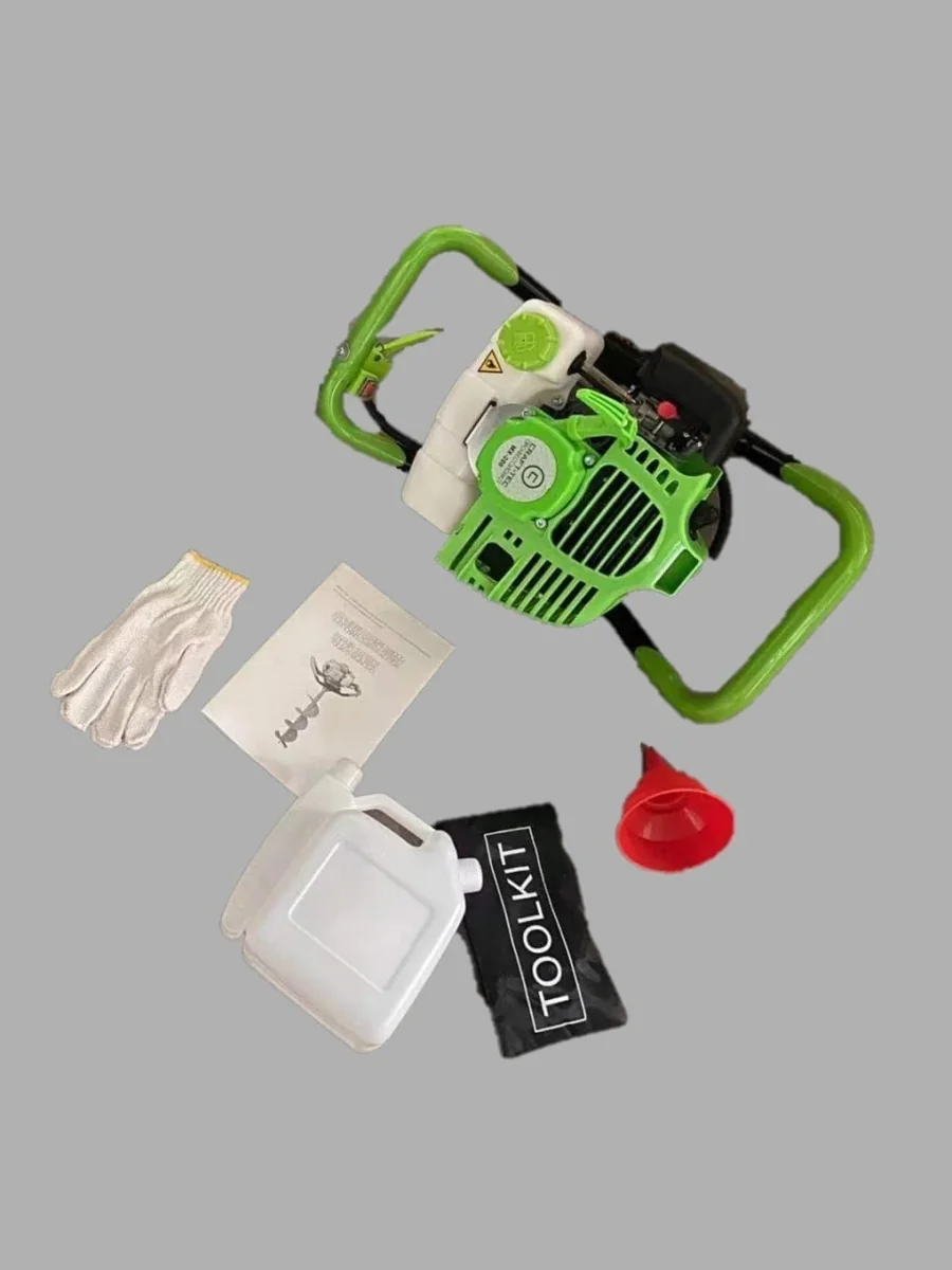 Motoburghiu Pe Benzina 58cc, 6.1kw, 8.1cp, Motor 2 TimpI, Fara Burghiu, Verde, Craft-Tec Mx200