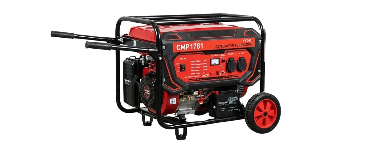 Pornire Electrică Generator De Curent 3000W Rezervor 16L Roți De Transport Regulator Tensiune (AVR) Pe Benzină 4 Timp Campion Professional CMP1781