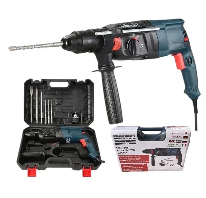 Bormasina Ciocan Rotopercutor 3000W Cu Percutie, Trusa, Mandrina Automata, 3J, 1200RPM, Campion Professional CMP1565
