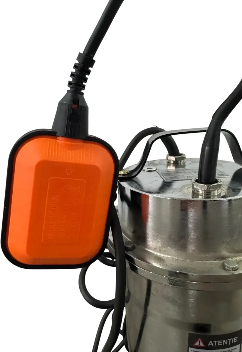 Pompa Submersibila Apa Murdara Inox GrunWERK GW7181, 1.1 kW (1100 W), cu Plutitor Automat, Cablu 6.7 m pentru Drenaj si Evacuare Apa cu Impuritati