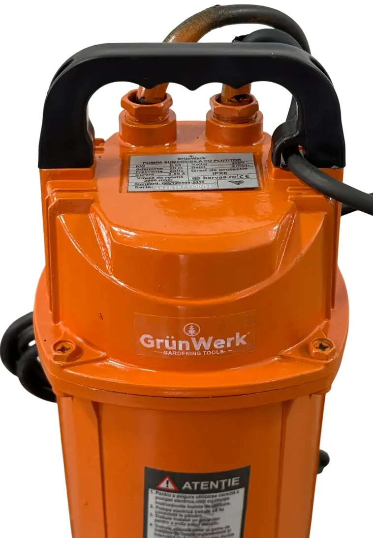Pompa Submersibilă Apă Curată GW GW7174, 750W, Hmax 32M, Cu Plutitor Automat, Cablu 4M, Pentru Puțuri și Irigații