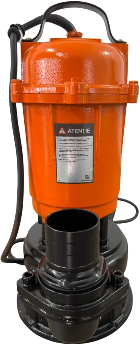 Pompa Apa Murdara Submersibila GrunWERK GW 1.1kW, 1100W, Fara Plutitor, Cablu 6.7m, Pentru Drenaj Si Evacuare Apa Cu Impuritati