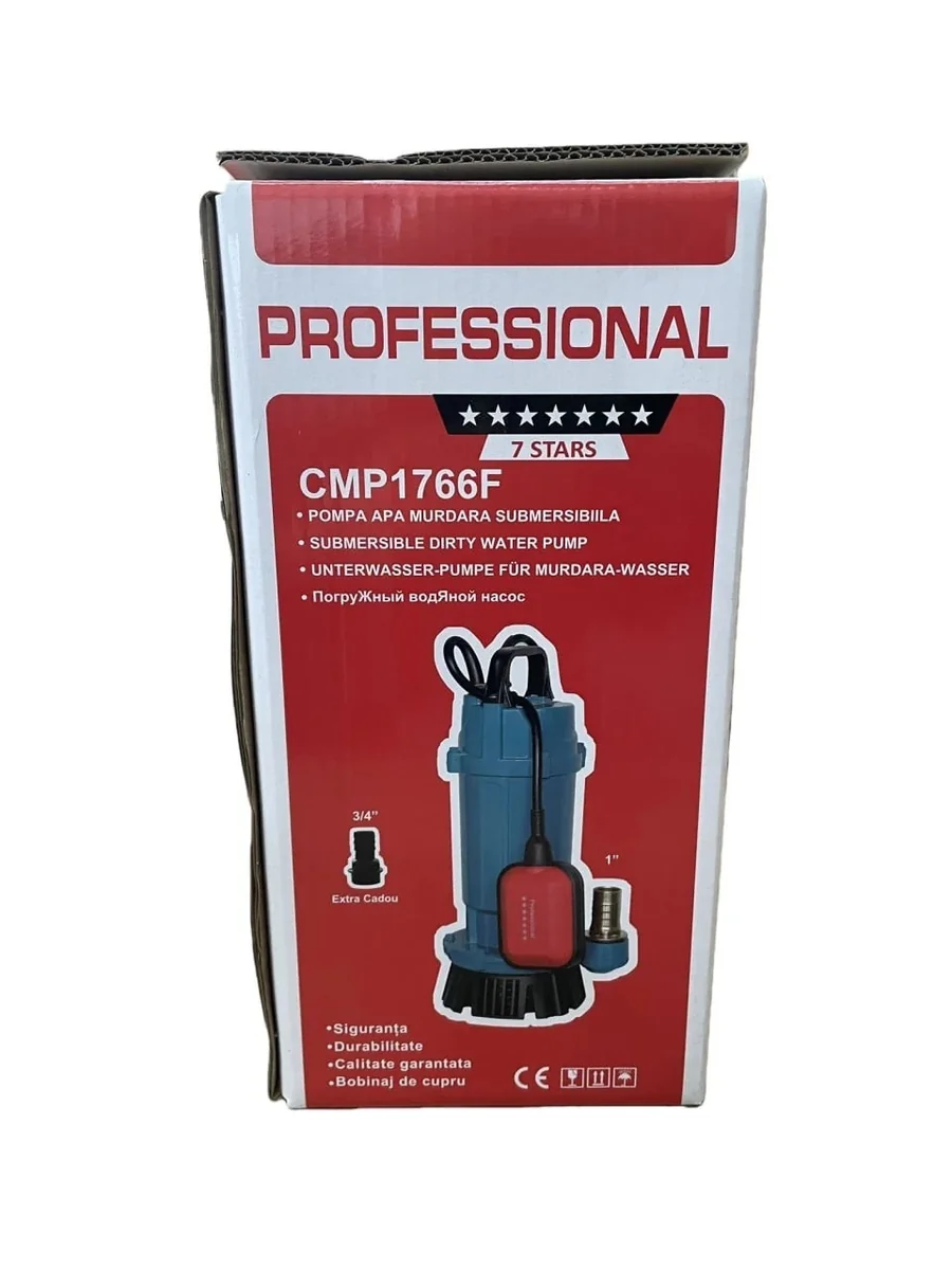 Pompa Submersibilă Apă Curată CMP1766F QDX3-25-0.75F, 0.75 kW, 1 HP, Debit 3 m³/h, Înălțime Refulare 25 m, 2860 RPM, 110-220V, Cu Plutitor