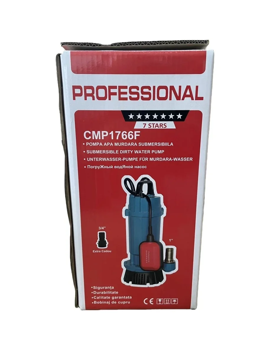 Pompa Submersibilă Apă Curată CMP1766F QDX3-25-0.75F, 0.75 kW, 1 HP, Debit 3 m³/h, Înălțime Refulare 25 m, 2860 RPM, 110-220V, Cu Plutitor