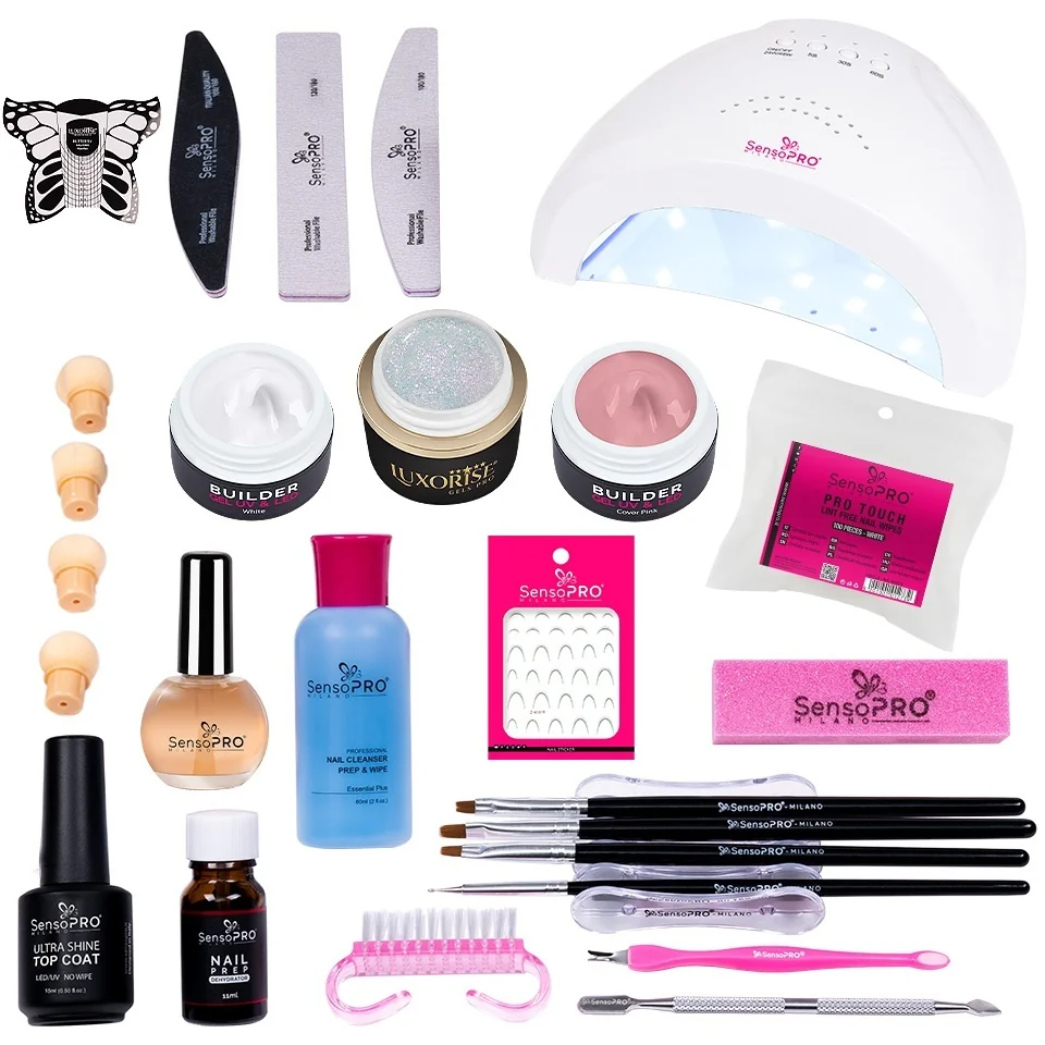 Kit Unghii Gel Manichiura French & Baby Boomer SensoPRO - Promotie #05