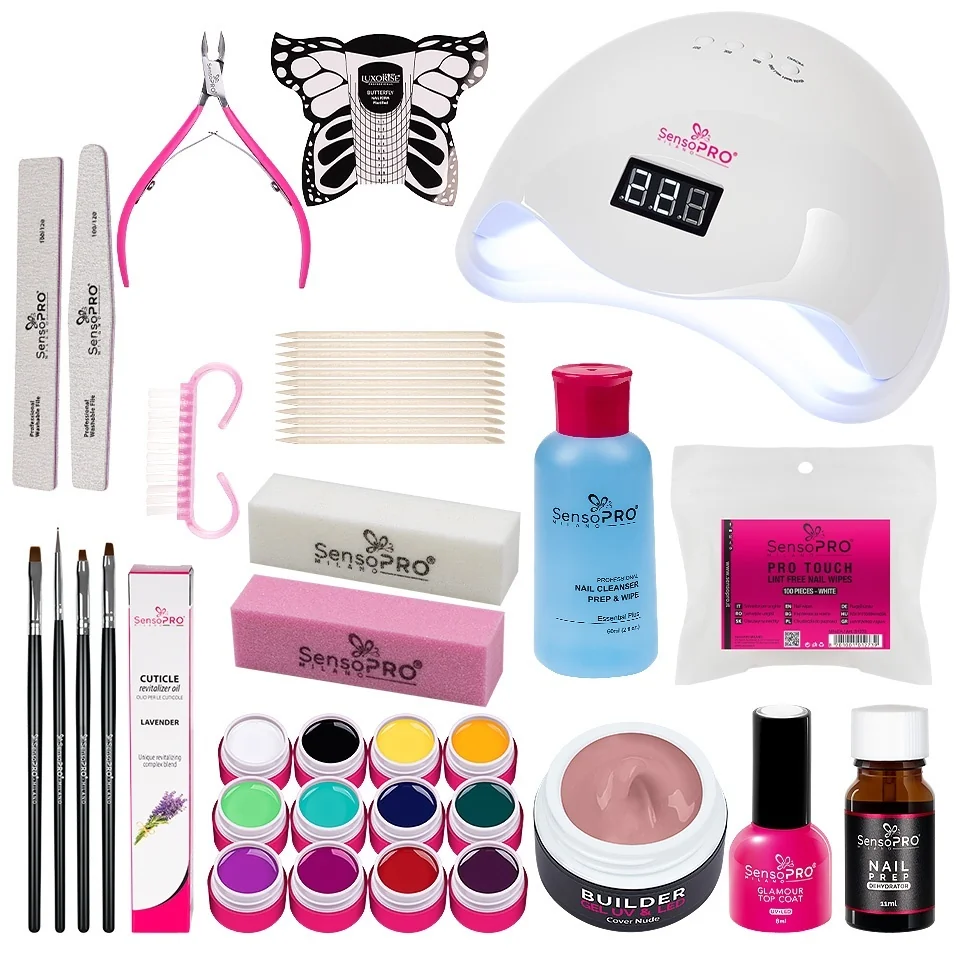 Kit Unghii Gel SensoPRO Milano Color Joy + Lampa UV LED