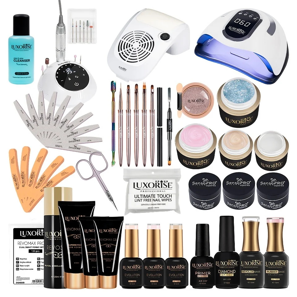 Kit Unghii False cu Gel &amp; Polygel, Oja Semipermanenta PRO101