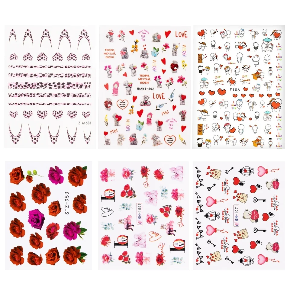 Set Nail Art Nails in Love