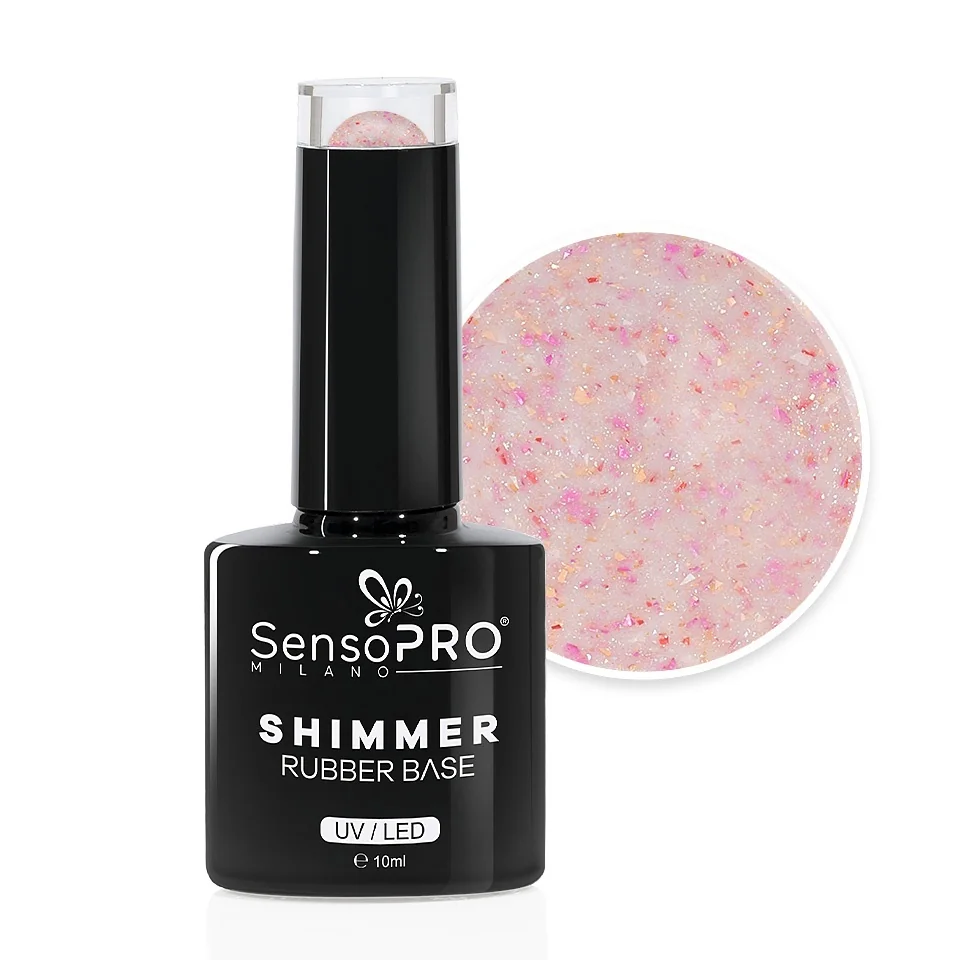 Shimmer Rubber Base SensoPRO Milano - #42 Princess Dream, 10ml