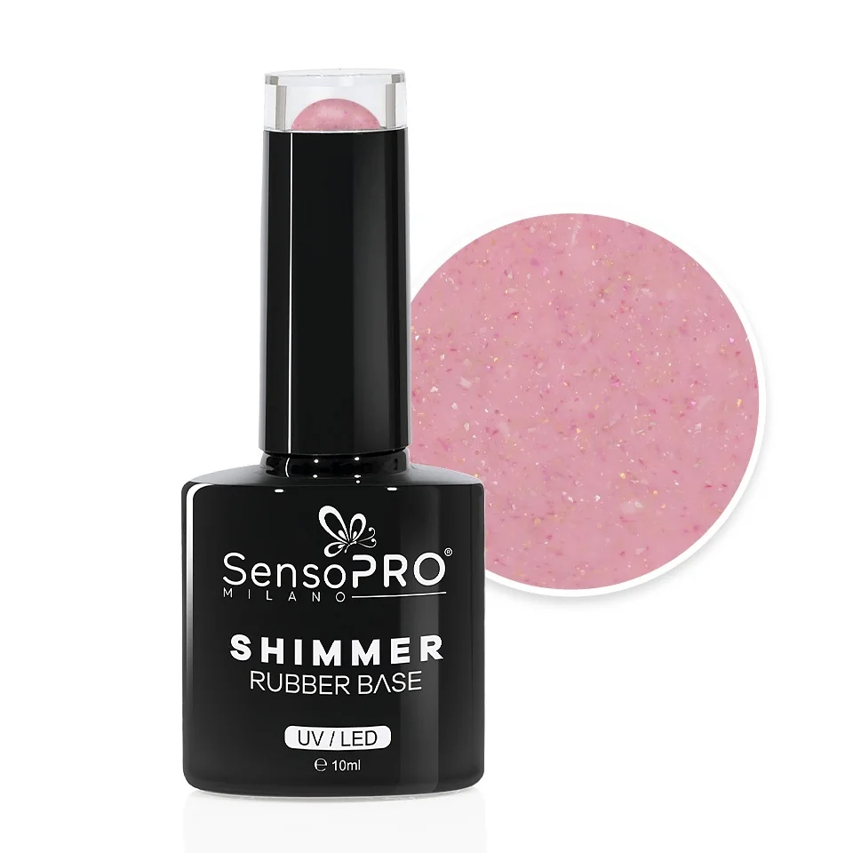 Shimmer Rubber Base SensoPRO Milano - #48 Sprinkled Sweetness, 10ml