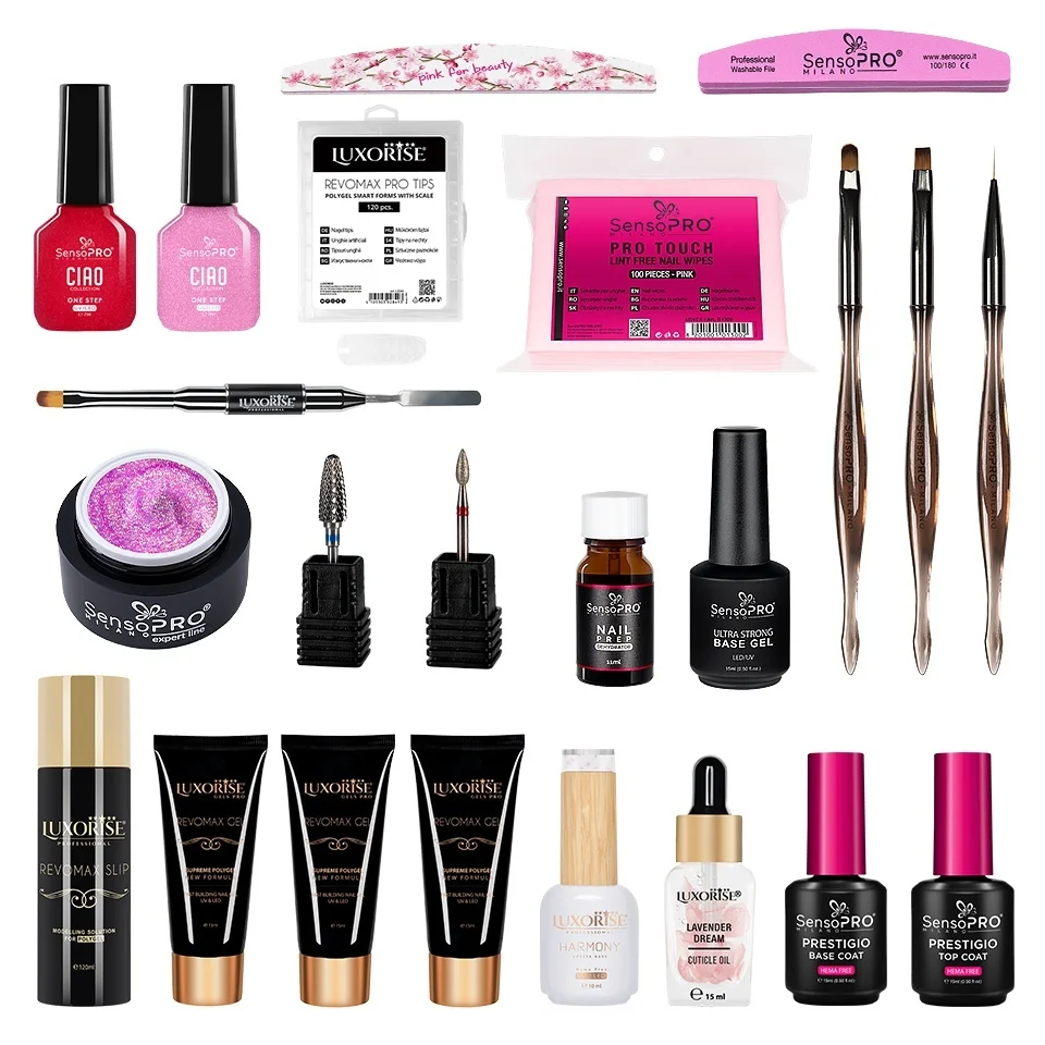 Kit Unghii cu Polygel &amp; Gel LUXORISE - PRO110
