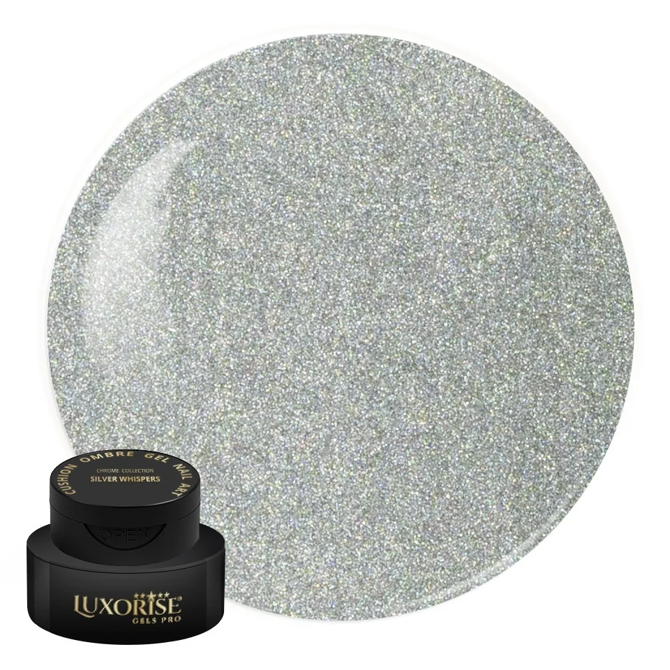 Gel UV Nail Art Babyboomer LUXORISE Cushion Ombre Chrome - Silver Whispers, 2ml