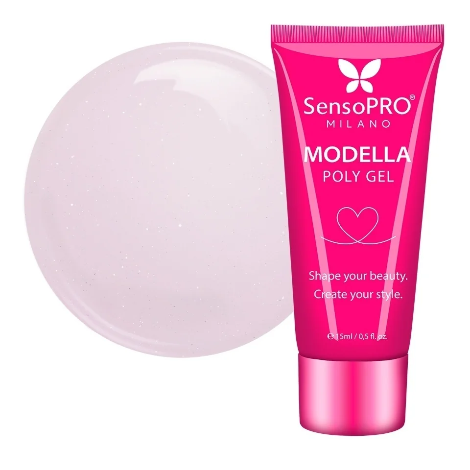 Polygel MODELLA SensoPRO Milano - Crystal Blush, 15ml