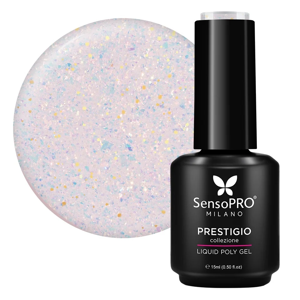 Polygel Lichid SensoPRO Milano PRESTIGIO, Gold Glint, 15ml