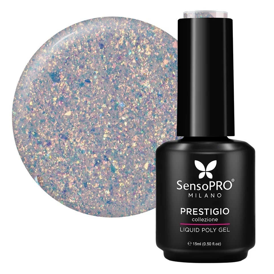 Polygel Lichid SensoPRO Milano PRESTIGIO, Golden Sheen, 15ml