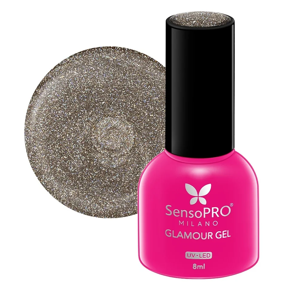 Oja Semipermanenta Glamour Gel SensoPRO Milano 8ml, Champagne &amp; Diamonds #65