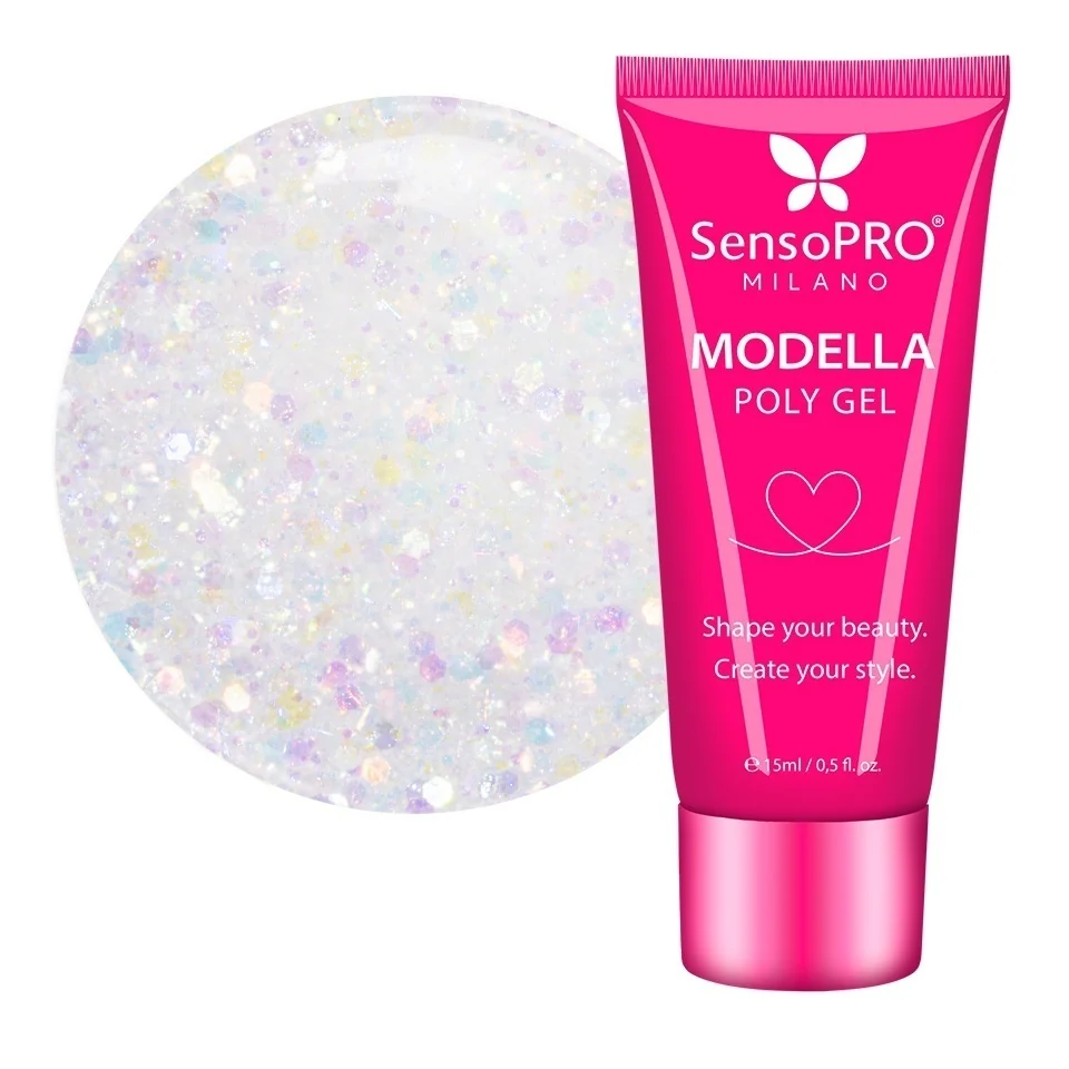Polygel MODELLA SensoPRO Milano - Aurora Veil, 15ml