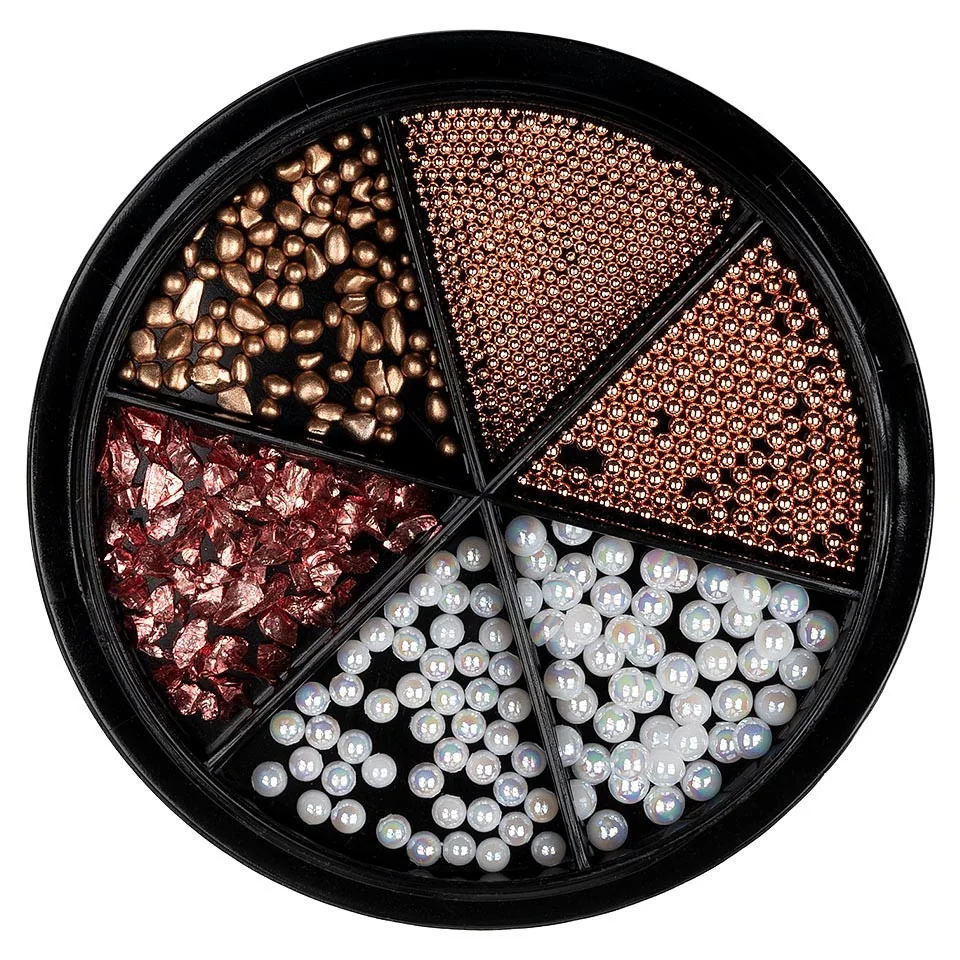 Strasuri Unghii LUXORISE, Royal White & Rose - 6 modele