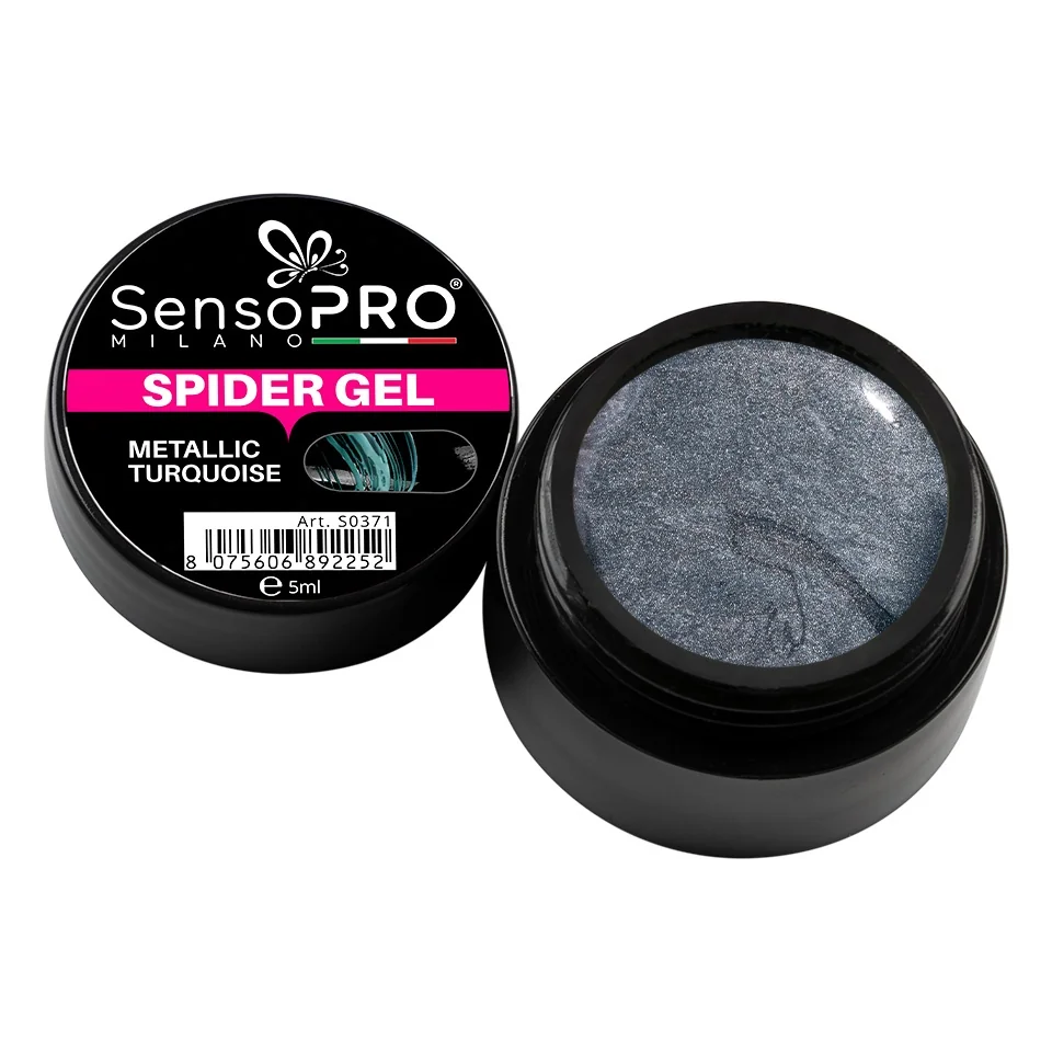 Spider Gel SensoPRO Metallic Turquoise, 5 Ml