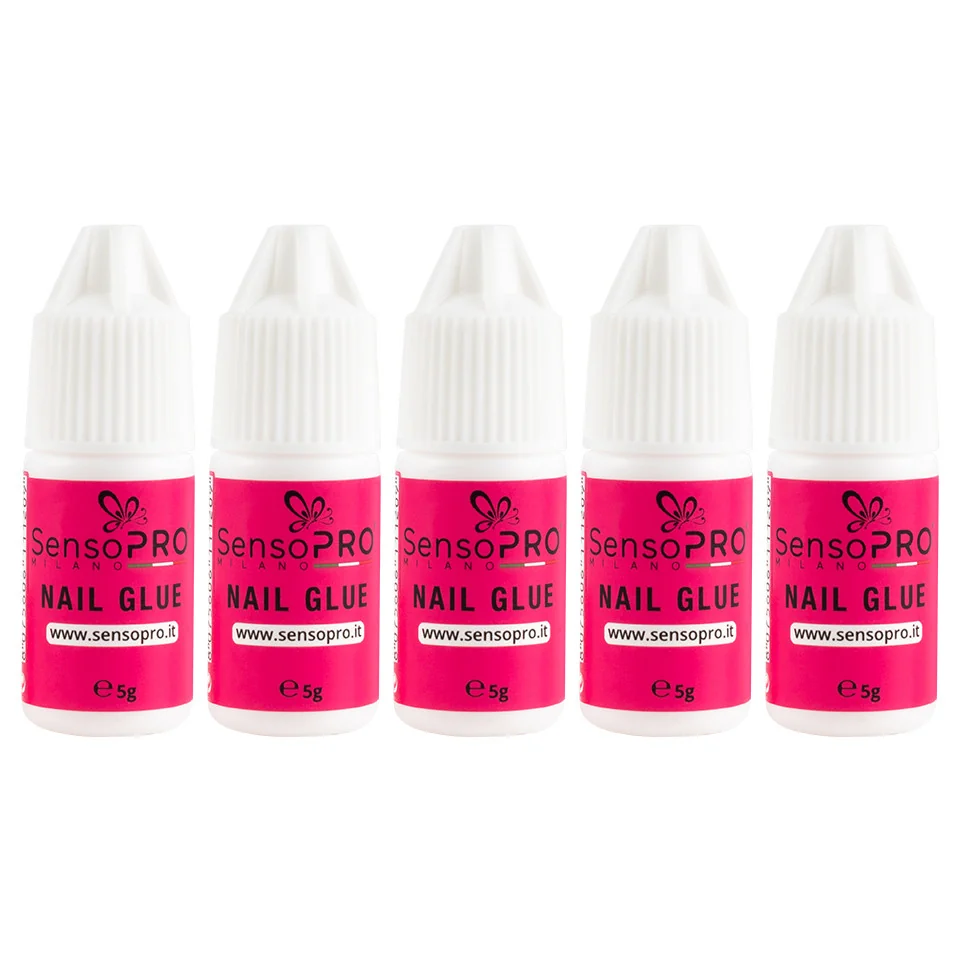 Lipici Unghii Tipsuri Nail Glue SensoPRO Milano, set 5 x 5g
