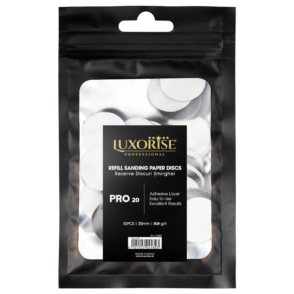 Set 50 Rezerve Smirghel pentru Disc Pedichiura LUXORISE PRO20, granulatie #80