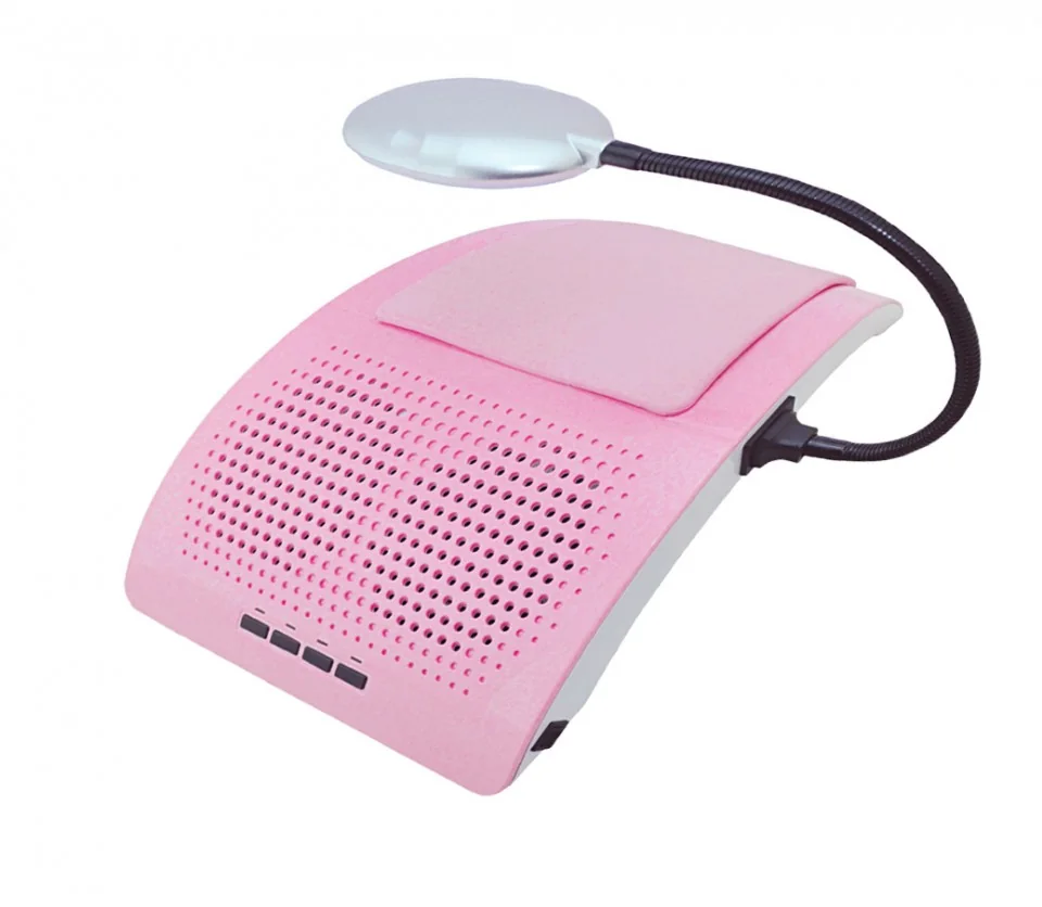 Aspirator praf unghii cu 2 Motoare 60W Dual Fusion Elite + Lampa LED LUXORISE , Roz