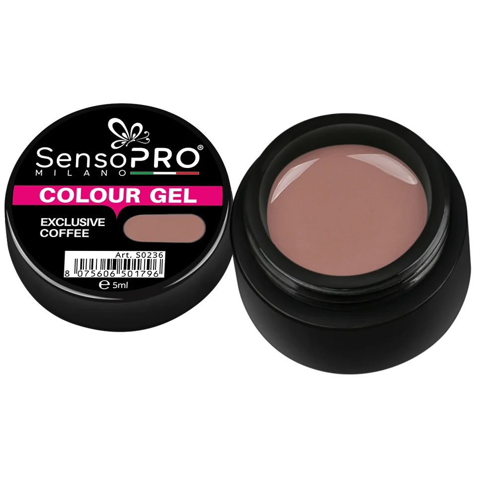 Gel UV Colorat Exclusive Coffee 5ml, SensoPRO Milano