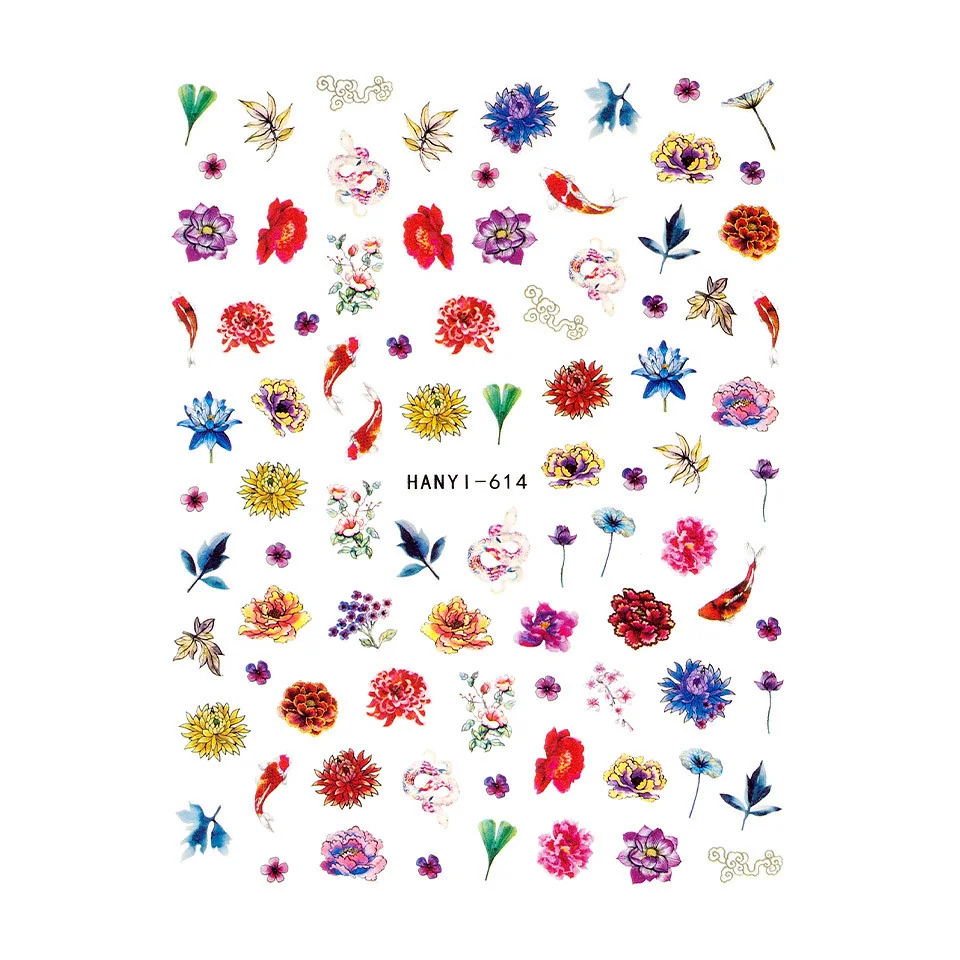 Abtibilduri Unghii SensoPRO Milano Flower Box, model HANYI-614