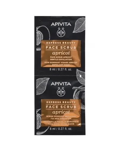 Apivita Express Beauty Masca exfolianta delicata cu extract de caise 2 x 8 ml
