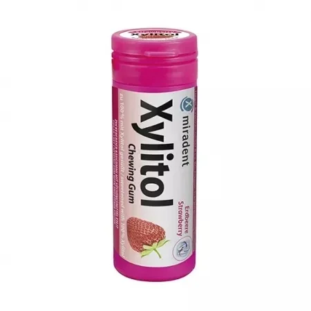 Xylitol Capsuni guma de mestecat 30 pastile