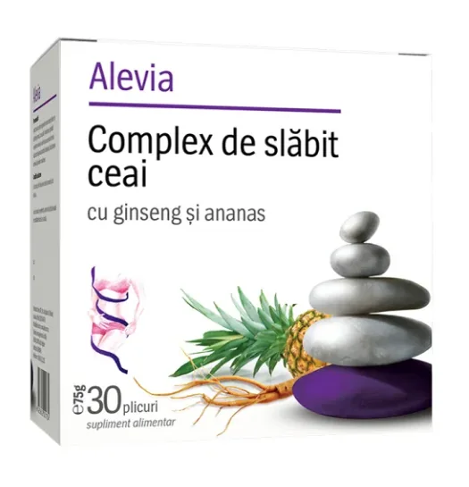 Alevia Complex de slabit Ceai cu ginseng si ananas 30 plicuri